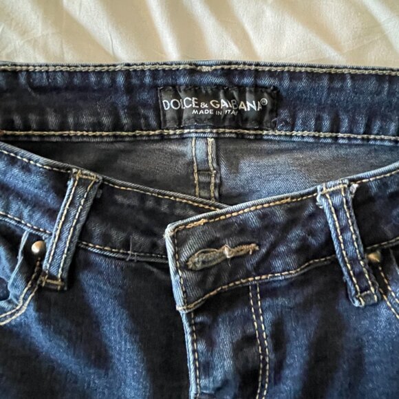 Authentic Dolce and Gabbana (D&G) size 29 dark washed blue jeans - Picture 3 of 5